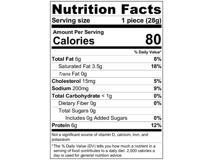 Cheese string frigo nutrition facts fat low