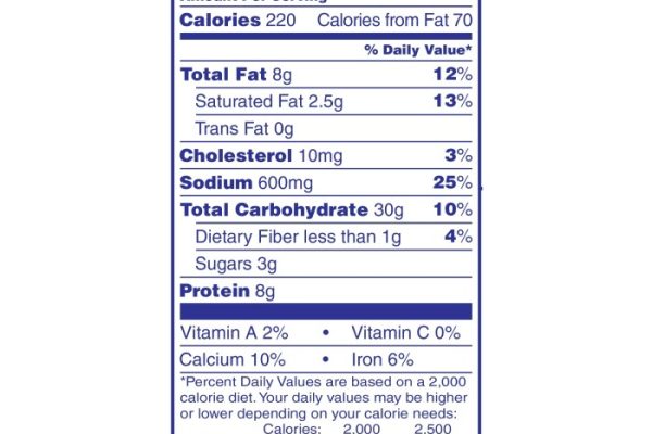 Velveeta cheese nutrition label